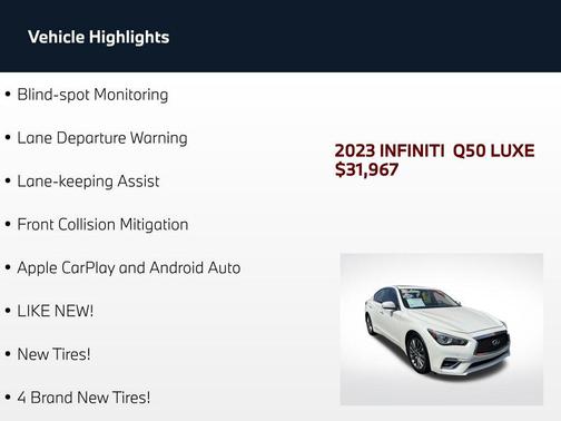Majestic White 2023 INFINITI Q50 3.0t LUXE