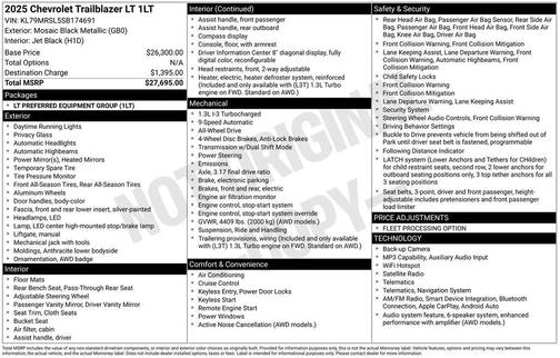 Mosaic Black Metallic 2025 Chevrolet Trailblazer LT