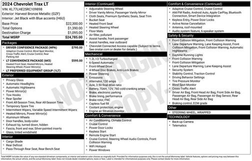Harvest Gold / Bronze 2024 Chevrolet Trax LT