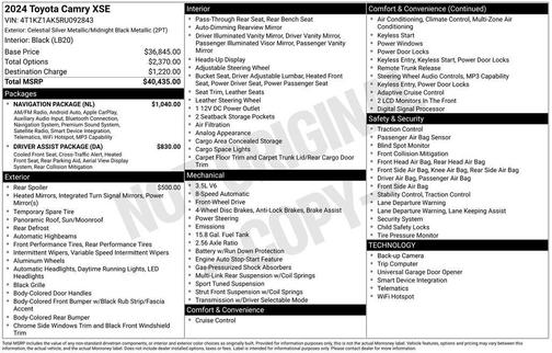 Celestial Silver Metallic 2024 Toyota Camry XSE V6