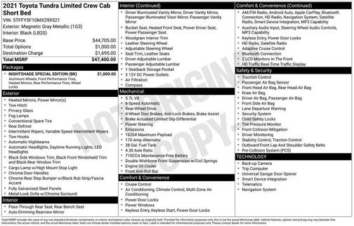 2021 Toyota Tundra Limited
