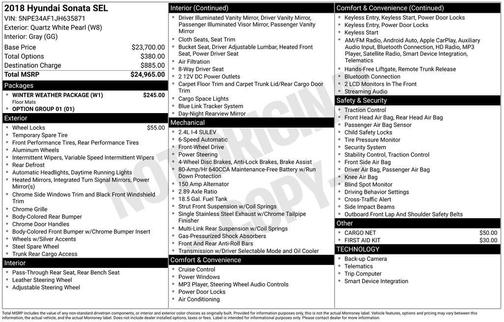 2018 Hyundai SONATA SEL