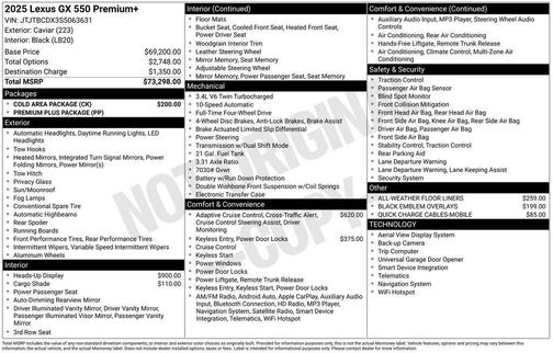 2025 Lexus GX 550 550