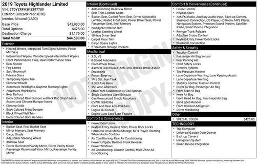 2019 Toyota Highlander Limited