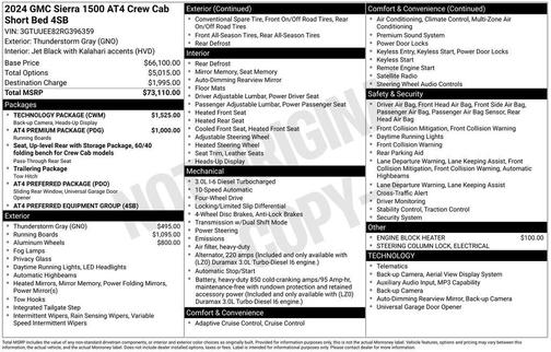 Gray 2024 GMC Sierra 1500 AT4