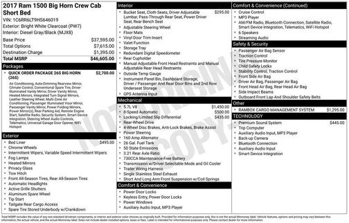 Bright White Clearcoat 2017 RAM 1500 Big Horn