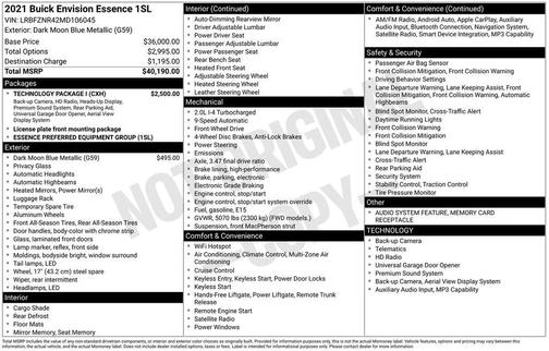 Dark Moon Blue Metallic 2021 Buick Envision Essence