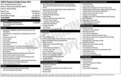 Blue 2024 Toyota Corolla Cross XLE