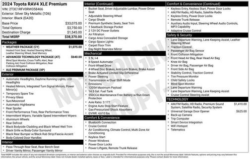 Silver Sky Metallic 2024 Toyota RAV4 XLE Premium