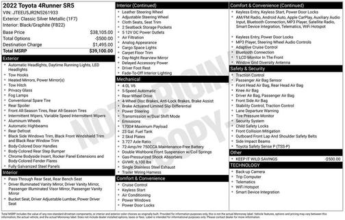 2022 Toyota 4Runner SR5