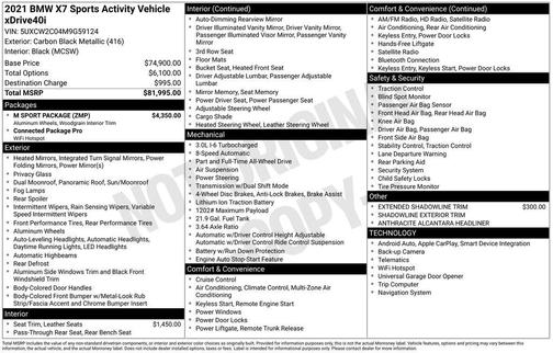 Carbon Black Metallic 2021 BMW X7 xDrive40i