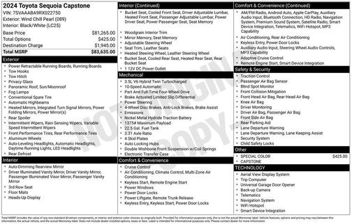 White 2024 Toyota Sequoia