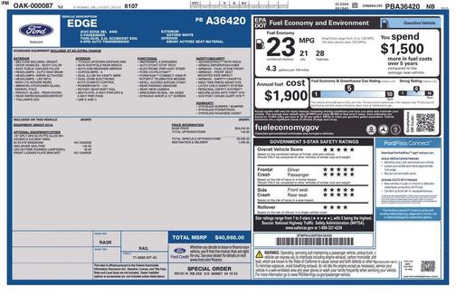 Oxford White 2023 Ford Edge SEL