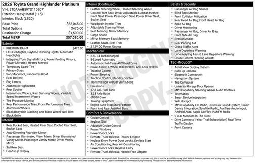 Metal 2026 Toyota Grand Highlander