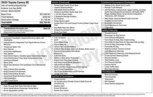 2025 Toyota Camry SE