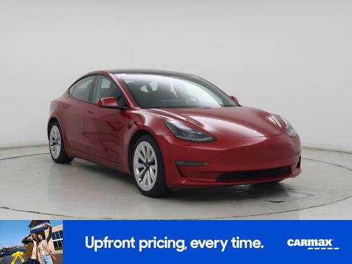 Red 2021 Tesla Model 3 Long Range