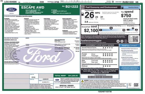 Black Metallic 2024 Ford Escape ST-Line Select