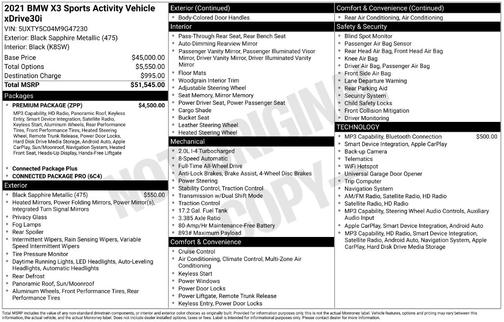 Black Sapphire Metallic 2021 BMW X3 xDrive30i