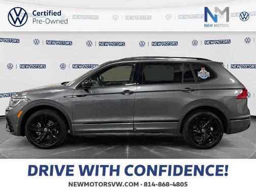 Platinum Gray Metallic 2023 Volkswagen Tiguan 2.0T SE R-Line Black