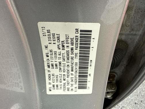 Silver 2013 Honda Accord Sport