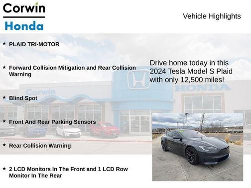 Black 2024 Tesla Model S Plaid