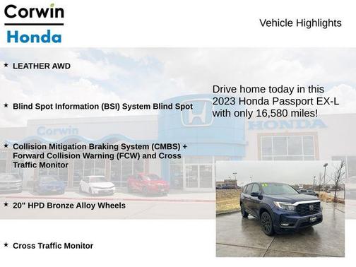 Obsidian Blue Pearl 2023 Honda Passport EX-L