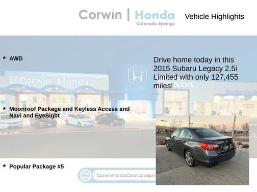 2015 Subaru Legacy 2.5i Limited