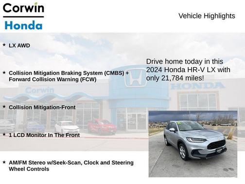 Lunar Silver Metallic 2024 Honda HR-V LX