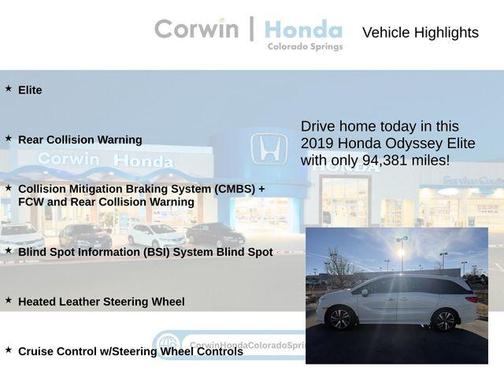 2019 Honda Odyssey Elite