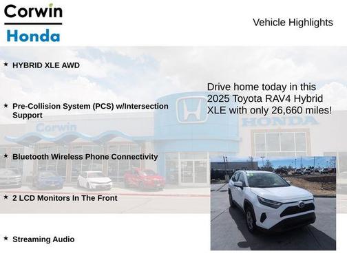 Wind Chill Pearl 2025 Toyota RAV4 Hybrid XLE