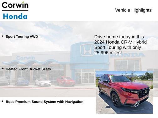 Radiant Red Metallic 2024 Honda CR-V Hybrid Sport Touring