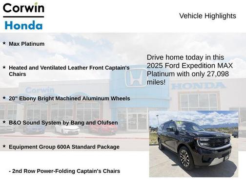 Black Metallic 2025 Ford Expedition Max Platinum