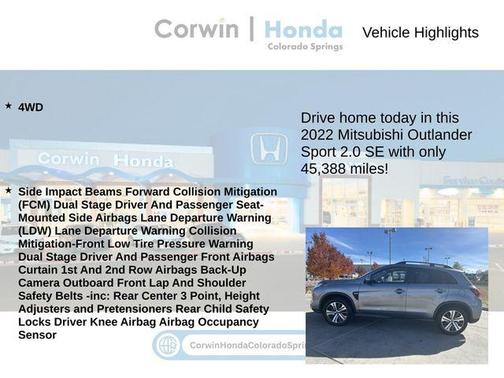 2022 Mitsubishi Outlander Sport ES