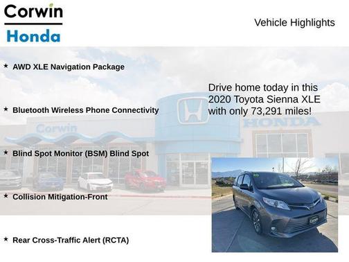 Predawn Gray Mica 2020 Toyota Sienna XLE