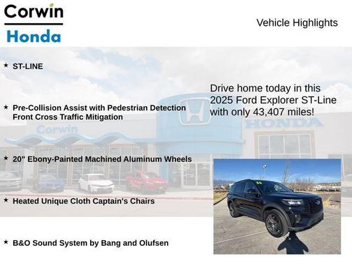 Black Metallic 2025 Ford Explorer ST-Line