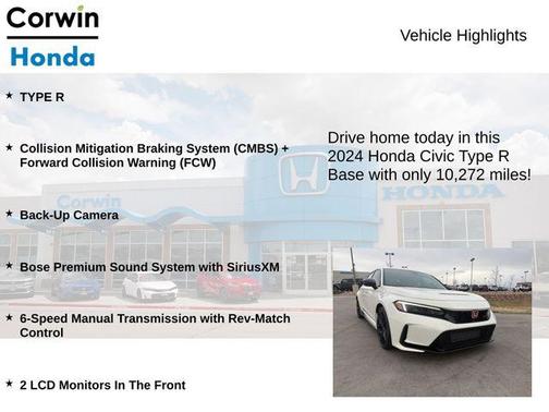 Championship White 2024 Honda Civic Type R Base