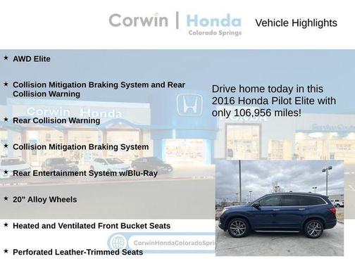 2016 Honda Pilot Elite