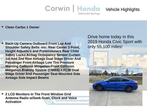 2019 Honda Civic Sport