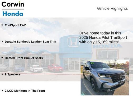 Silver 2025 Honda Pilot TrailSport