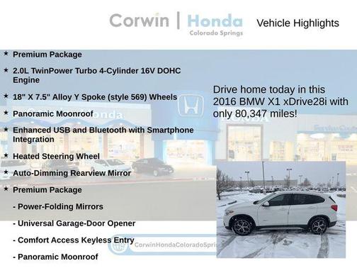 2016 BMW X1 xDrive 28i