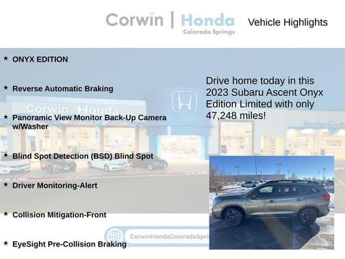2023 Subaru Ascent Onyx Edition Limited