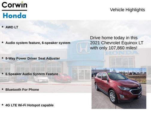 Cajun Red Tintcoat 2021 Chevrolet Equinox 1LT