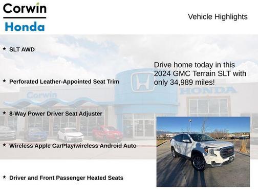 Summit White 2024 GMC Terrain SLT