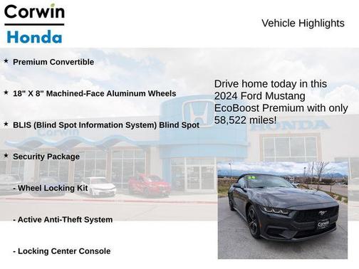 Dark Matter Gray Metallic 2024 Ford Mustang EcoBoost Premium