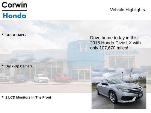 Lunar Silver Metallic 2018 Honda Civic LX