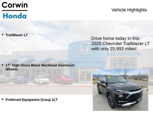 Mosaic Black Metallic 2025 Chevrolet Trailblazer LT