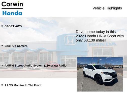 Platinum White Pearl 2022 Honda HR-V Sport