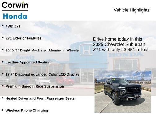 Black 2025 Chevrolet Suburban Z71