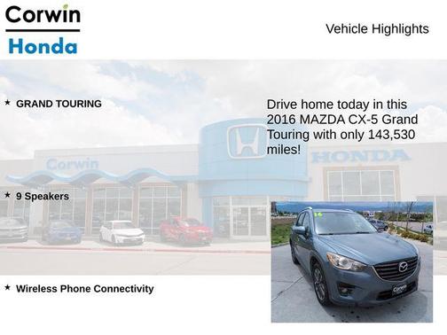Blue Reflex Mica 2016 Mazda CX-5 Grand Touring