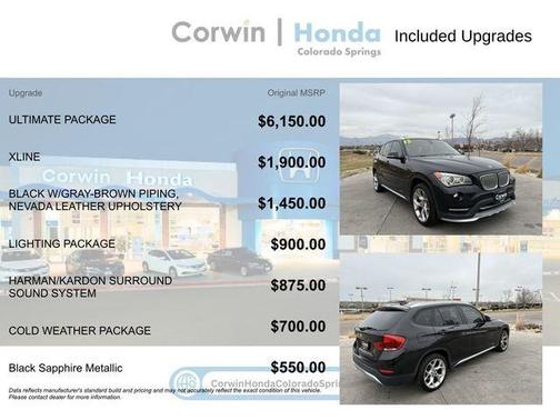 Black Sapphire Metallic 2015 BMW X1 xDrive 28i